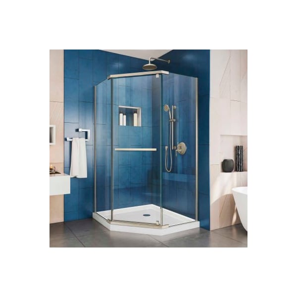Dreamline Prism 34 1/8in x 34 1/8in Frameless Pivot Shower Enc. Brushed Nickel Finish SHEN-2134340-04 - main